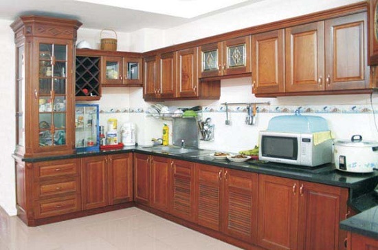 Tủ gỗ kết hợp với kính